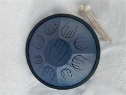 Pangooda Drums PNG-GRS-36MM Глюкофон "Гранофон" кованый, синий металлик 36см, с палочками и чехлом PNG-GRS-36MM